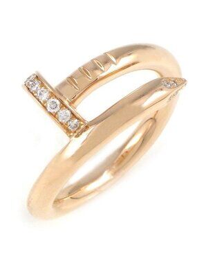 Cartier Ring Juste Un Clou Classic Nail Motif Points Diamond Total 18k Pink Gold